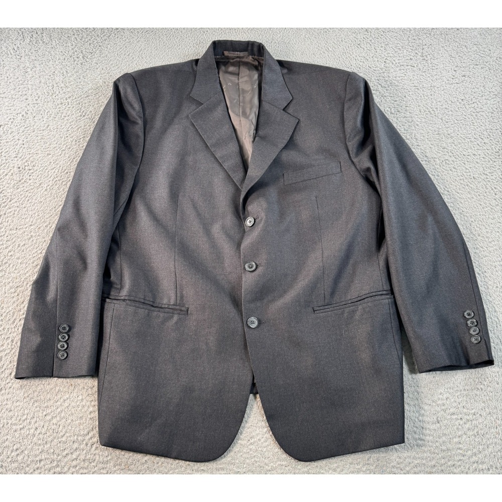 Ermenegildo Zegna Blazer Coat Men 46 Gray Superfine Australian Wool Three Button